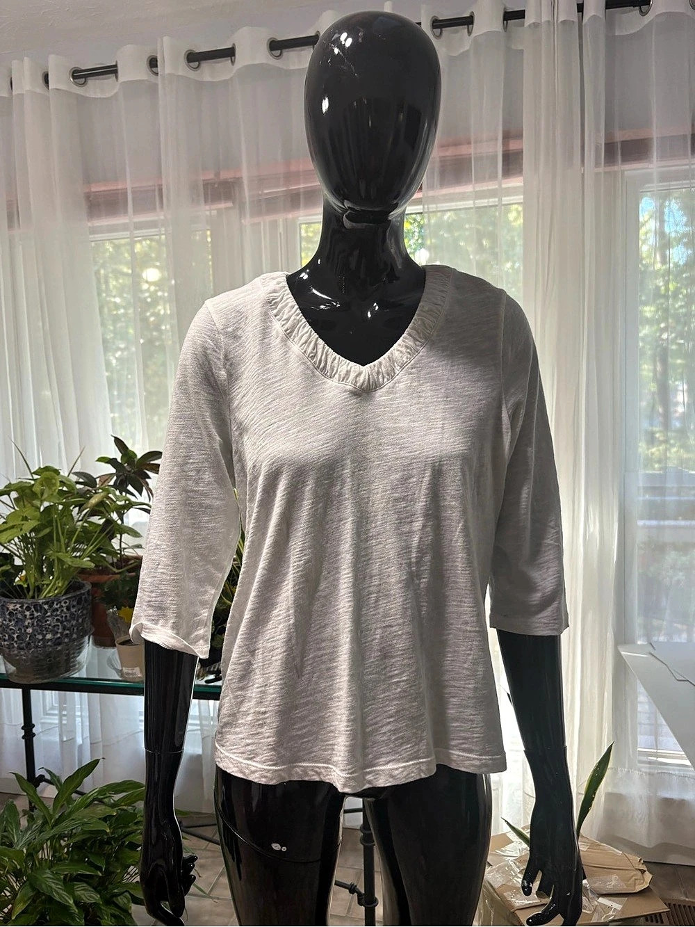 Talbots Cotton Tunic in White Size Large Like New